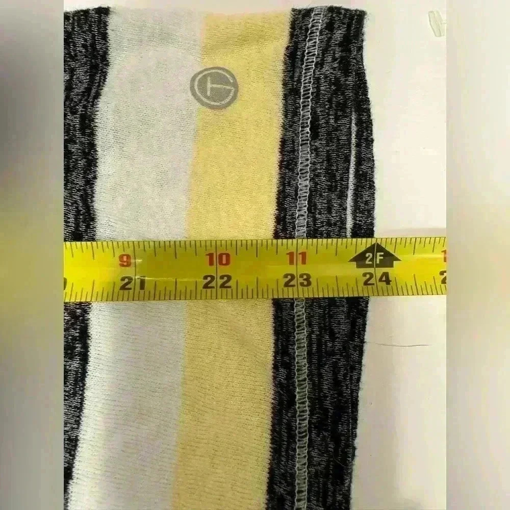 T by Talbots women’s small striped long sleeve shirt yellow white blue black - Picture 11 of 11